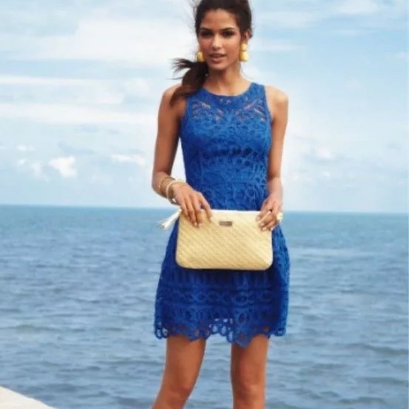Lilly Pulitzer Dresses & Skirts - Lilly Pulitzer Foley Dress Blue Battenburg Lace M